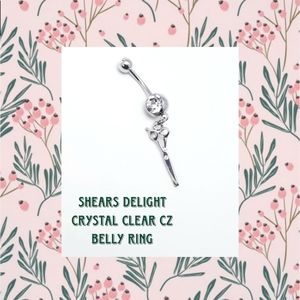 5/$10 | Shears Delight Crystal CZ Belly Ring